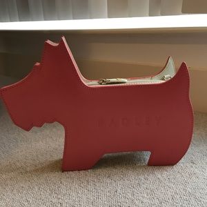 Radley Dog Leather Shoulder Bag, Coral